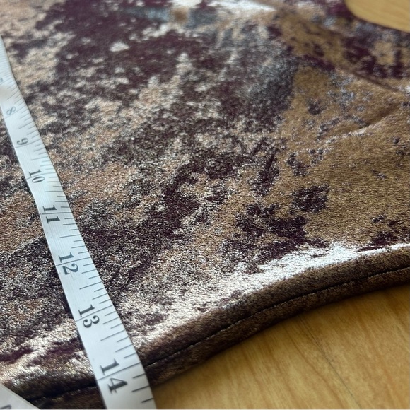 Burgundy Champagne Metallic Pink Burnt Velvet Maxi Slip Spaghetti Straps NWT - Picture 5 of 10